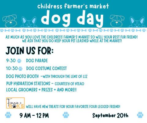 Childress Farmers Market, CTX Run Club calling all pups for Dog Day fun
