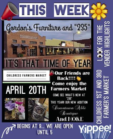 Childress Farmers Market to open season Saturday