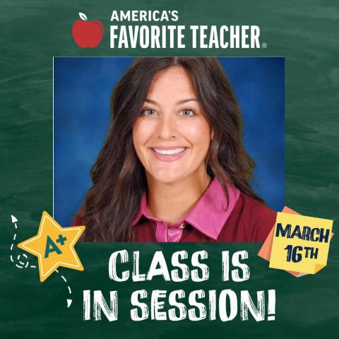 Vote Memphis Middle School English Language Arts teacher Haley Ollinger as America’s Favorite Teacher at americasfavoriteteacher. org/2026/haley-ollinger. America’s Favorite Teacher