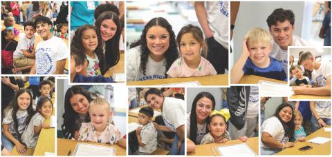 The Childress Elementary School Class of 2036, joined by the Childress High School Class of 2024, team up for Kindergarten Signing Day Tuesday, May 14 at Childress Elementary School. Through the Lens of Liz/Elizabeth Oronia