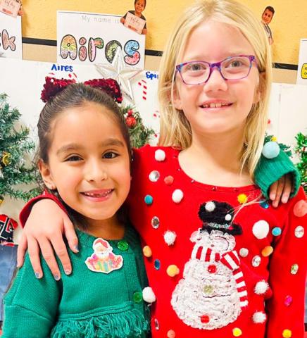 Wellington Elementary Sparklers sport ugly Christmas sweaters