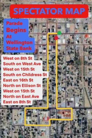 For the Saturday, July 5 Wellington Community Fourth of July Parade, spectators should line the route indicated on the map. Parade lineup is at 10 a.m. in the parking lot of the Wellington Activity Center (WAC)/Wellington Aquatic Venue (WAV). The parade is set to begin at 10:30 a.m. Courtesy Image