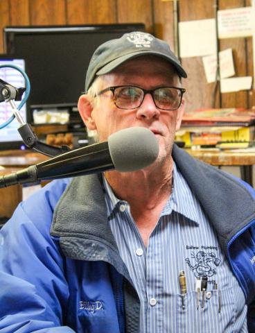 Memphis Lions Club’s Billy David Ballew serves as DJ during the 36th Annual Radio Day. The Red River Sun/Elizabeth Tanner