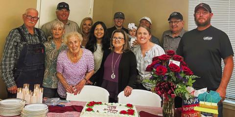 Betty Harman-Payton celebrates her 98th birthday Saturday, Sept. 30, welcoming friends and family to a Mexican pile-on meal served with cake. Happy birthday, Betty! Courtesy Photo