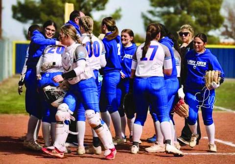 The Childress Lady Cats pull a 14-0 shutout over the West Texas Lady Comanches Tuesday, March 11 in Childress. Courtesy Photo