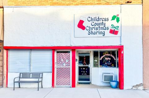 Childress County Christmas Sharing, located at 232 N. Main St., met the needs of 45 families, 106 children and 41 elderly and disabled, as well as 43 Childress Healthcare Center residents and 14 Cottage Village Assisted Living residents. The Red River Sun/Elizabeth Tanner