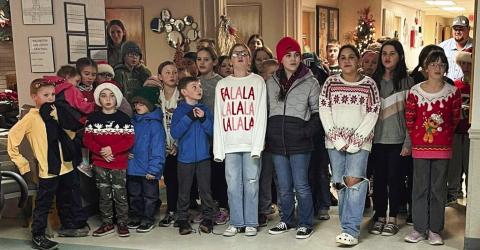 Collingsworth County 4-Hers sing at Parkview Manor, Wellington Care Center