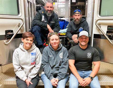 Wellington Emergency Medical Services leadership staff pauses for a rare respite from its intense ministry of caring for the citizens of Collingsworth County. Front row, from left: Administrator Samantha Blacksher, Secretary Krystle Tarver, Vice President Ethan Cummings. Back row, from left: President Noah Downing, Board Member Logan Cummings. Not pictured, Board Member Charmayne Hampton. Neal Odom