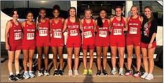 The Wellington Lady Rocket cross country team finishes second Thursday, Aug. 31 at the Burkburnett Cross Country Jamboree. From left: Addi Mock, Sabrina Segovia, Angela Lewis, Ayz’lin Menefield, Addalyn English, Elli Ouellette, Leslie Orozco, Ceighley Killian, Presley Kane, Harlee Gomez. Courtesy Photo