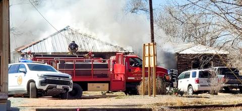 A fire destroys the home of Kevin and Lori Schlie, located at 715 N. 10th, Saturday, Feb. 28. Memphis Chamber of Commerce