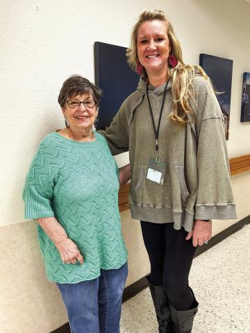 Modern Home Club President Soundra Christy thanks Childress Regional Medical Center Chief Financial Officer Emilee Stratton for serving as the club’s guest speaker Thursday, Oct. 17 at the Childress County Heritage Museum. Courtesy Photo