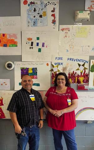 Childress Elementary fire prevention posters displayed in United,Walmart