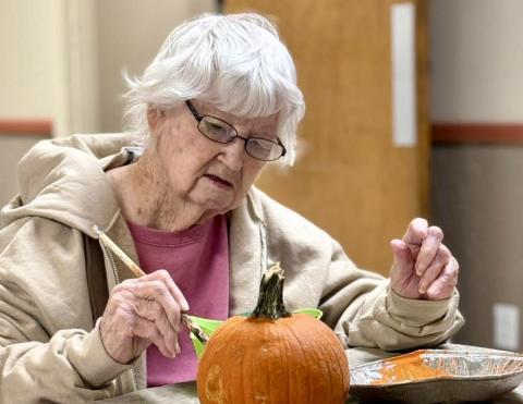 Memphis Convalescent Center residents get in the Halloween spirit, painting pumpkins Monday, Oct. 13. “Our residents got creative today, painting pumpkins,” Memphis Convalescent Center said. “Everyone had a blast adding their own unique touch — from spooky to silly to simply beautiful. Fall fun is in full swing.” Memphis Convalescent Center