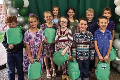 From left: Rayden Schaefer, Cayzlee Willis, Charlotte Rister, Ruth Parker, Hartlee Boedeker, Gabriel Whitten, Logan Keys, Cord Seal, Jack Sanford.