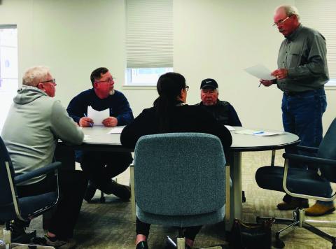 Wellington City Manager Jon Sessions explains the budget amendments to the council during the Monday, March 3 meeting. With 33 years of service, Sessions retired Monday, March 31. The Red River Sun/Bev Odom