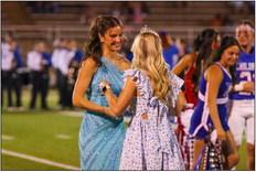 Childress High School (CHS) senior Chloe Churchill is crowned 2023 CHS Homecoming Queen by 2022 CHS Homecoming Queen Kate Taylor during halftime at the Childress vs. Bowie game Friday, Sept. 22 at Fair Park Stadium. Photos by Childress High School Yearbook Staff