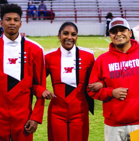 On Friday, Nov. 1, Wellington High School (WHS) recognized members of the Class of 2025 who are active in band, cheerleading, cross country and football. Kearstyn Molina is the daughter of Amos Molina. She has been a member of the Rocket Regiment for five years.