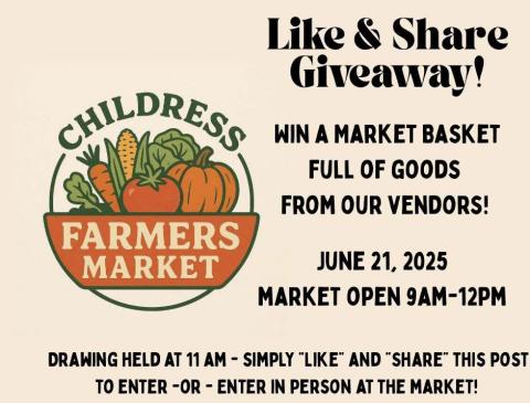 Childress Farmers Market to host giveaway Saturday