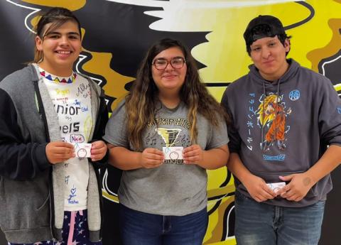 Memphis High School students Henry Mullen, left, Celia Mullen and Alex Espinoza were recently “Caught Being Kind.” Each student received a Sonic gift card as thanks. Photos Courtesy of Memphis ISD