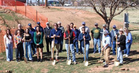 Childress Spark breaks ground on the historic Fair Park Amphitheater restoration—the nonprofit’s first major community project. The Red River Sun/Elizabeth Tanner