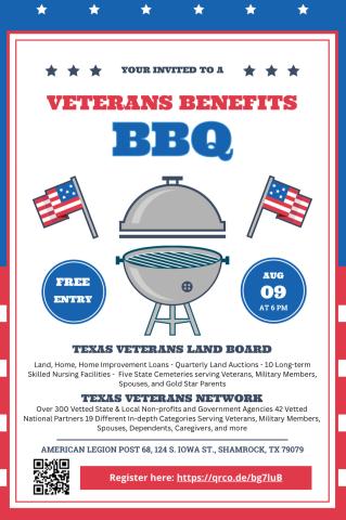 Panhandle Veterans Benefits,  BBQ planned in Shamrock