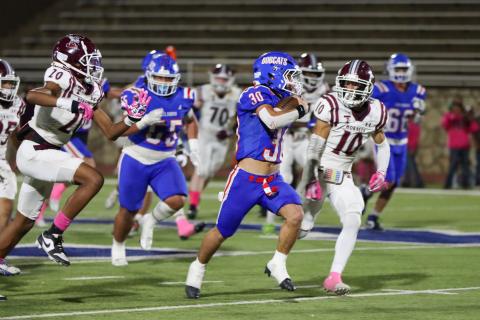 The Childress Bobcats sting the Tulia Hornets in a 70-6 final Friday, Oct. 17 at Fair Park Stadium in Childress. Childress High School Yearbook