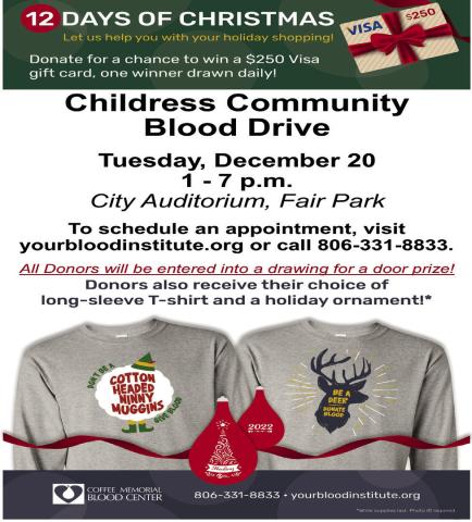 Childress Community Blood Drive coming up