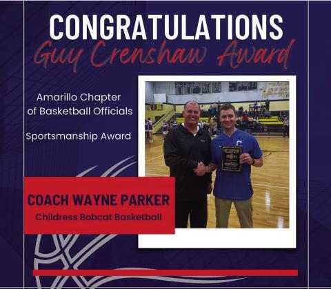 Childress’Coach Parker receives Guy Crenshaw Award