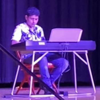 Seventh-grader Elijah Granados performs “Golden Hour” by JVKE to receive first place at the 2023 Wellington Junior High School Talent Show on Tuesday, Nov. 21. Student Council President Lawson Inman and Vice President Alex Orozco hosted the competition at the Wellington High School auditorium. “Get ready to be impressed with the musical talents of Elijah Granados, playing Golden Hour on the piano,” Inman said in his introduction of Granados. Nine additional entries included Garrett Thomas singing “Rocking a