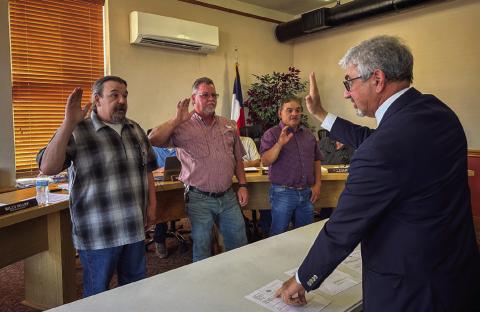 Childress City Council canvasses election, swears in elected officials