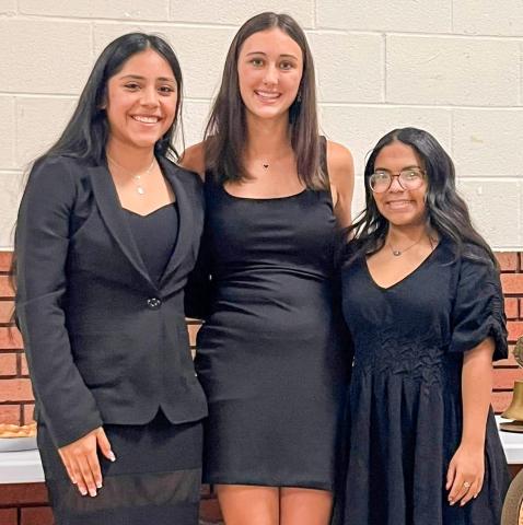 Memphis High School’s Juliana Soto, Lillie Ollinger and Jasmyne Gilchrest compete for a chance at becoming the 2026-2027 Memphis Lions’ Club Queen. Ollinger, center, was crowned with the honor.