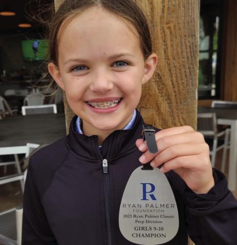 Wellington Elementary School fourth-grader Berkeley Ward captures the 2023 Ryan Palmer Classic Prep Division Girls 9-10 Championship Wednesday, June 14 at Tascosa Country Club in Amarillo. Ward’s fourth competition of the summer, the event is in partnership with the North Texas Junior Professional Golf Association. Her first time to play with sand on every hole, Ward stayed focused. She is the daughter of Brandon and Carly Ward. The Red River Sun/Bev Odom