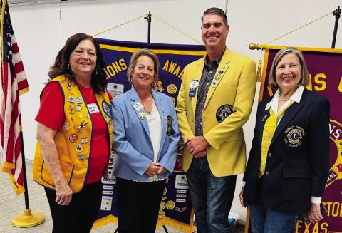 Wellington Boss Lion Margret Wood welcomes the Lions District 2-T1 officers to the Fall Meeting Saturday, Oct. 26 at the Bura Handley Community Center. From left: Wood; First Vice District Governor Deanna Porter, of Canyon; District Governor Chris Rogers, of Lake Tanglewood; and Second Vice District Governor Alexa Maples, of Dumas. Photos Courtesy of Wellington Lions Club