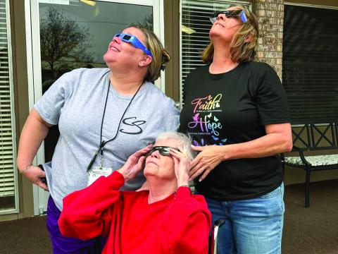 Memphis Convalescent Center views solar eclipse