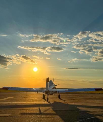 A single engine air tanker (SEAT) in the sun. Tiffany Tully