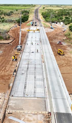 Work continues on the $6.3 million Buck Creek bridge replacement project on U.S. Hwy 62 in Childress County. The project is expected to be completed in September 2025, according to the Childress District of the Texas Department of Transportation. Altus Construction