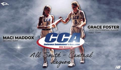 Lubbock Christian University Lady Chaparral Grace Foster is selected as the South Central Regional Most Outstanding Player. Joining Foster is teammate Maci Maddox, a second team selection. Lubbock Christian University Athletics
