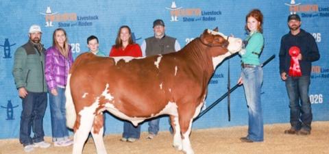 Bailey Page, a Wellington High School junior, travels to the Houston Livestock Show and Rodeo (HLSR) for spring break, placing second with her middleweight Simmental steer on Thursday, March 19 and earning a coveted sale spot at the HLSR sale scheduled for later this week. Wellington High School