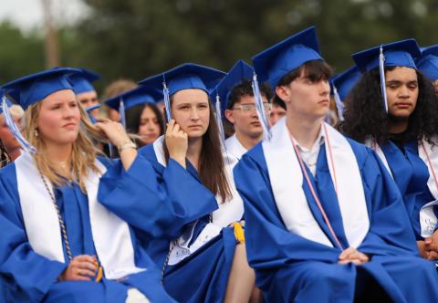 The Childress High School Class of 2025 graduates with over $1.3 million in scholarships Friday, May 23 at Fair Park Stadium. Childress High School Yearbook Staff