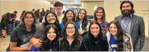 Childress High School Family, Career and Community Leaders of America (FCCLA) officers and advisors, including Amy Detwiler and Jeffrey Collins, recently attend the Regional Fall Workshop in Lubbock. Following, the group toured the Family and Consumer Sciences (FCS) Department at Texas Tech University. Photo Courtesy of Childress High School
