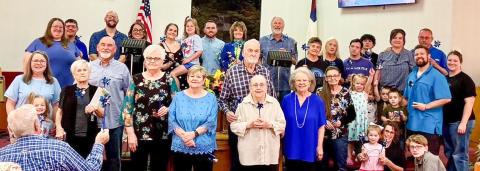 On April 26, the Wellington Church of the Nazarene congregation observes Blue Sunday. With April being Child Abuse Prevention Month, members took time to pray for abused children on this special occasion. “Pray they are placed with caring people, that their minds and bodies can heal, that they find hope and for those who rescue them,” Pastor Leah Fort said. COURTESY PHOTO
