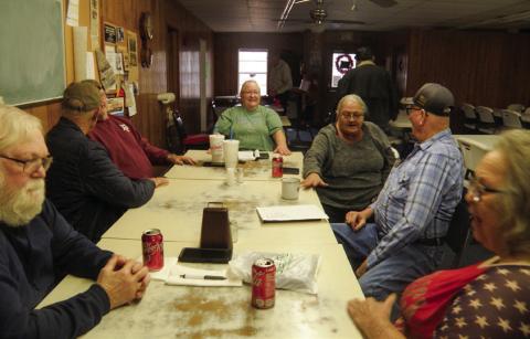 The Childress Senior Citizens Center Board met Monday, Feb. 10 at the center. Attendees included, at left, facing the camera, Mikel Goundie, Connie Grayson, Connie Ferrill. Photo by Grace Holman