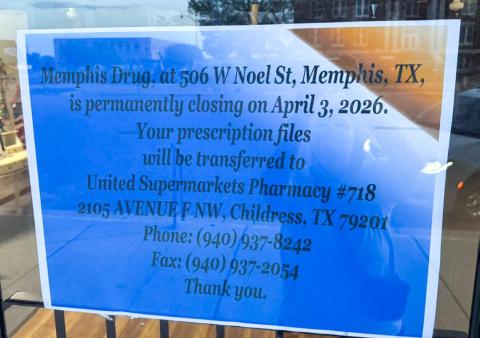 Employees and customers of Memphis Drug were shocked Tuesday, March 31 to learn the store is permanently closing this week, effective 1 p.m. Friday, April 3. Courtesy Phoot