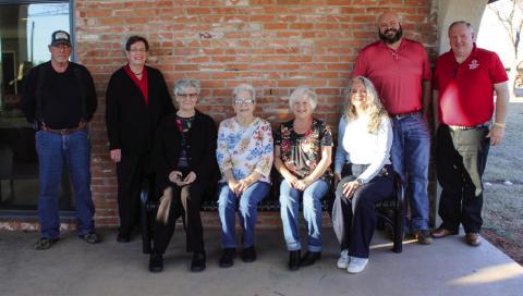 Memphis Housing Authority Board Members, as well as family and friends of the late Orvilla Evans, join for a memorial bench dedication service, honoring Evans, who served a 20-year tenure on the Memphis Housing Board of Commissioners, Thursday, Feb. 27 at the Memphis Housing Authority. The Red River Sun/Elizabeth Tanner