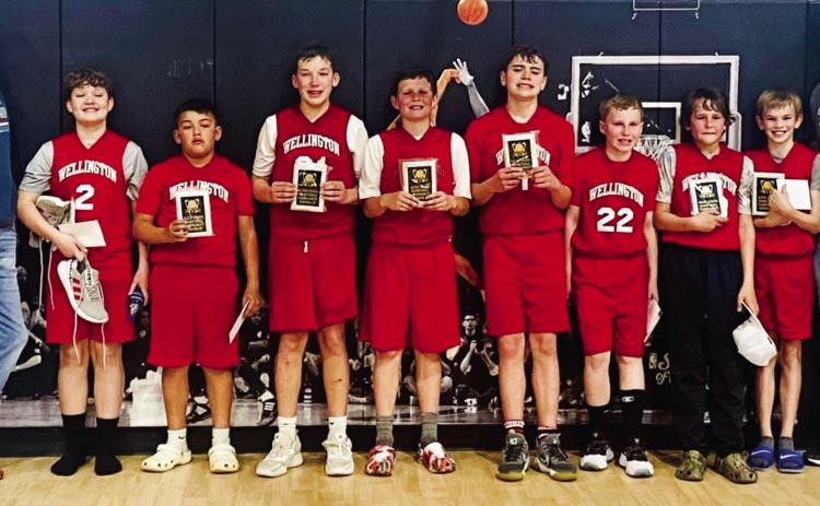 The Wellington 12-13-year-old sixth-grade team made their mark in the recent Altus Recreation Basketball League. Although they didn’t win the final tournament championship, the team played with fortitude and determination. From left, Coach Craig Ouellette, Westin Wiebe, Trevyn Wiebe, Cix Killian, Garrison Proffitt, Jax Cantu, Miles Ouellette, Colt Patterson, Damon Keys, Coach Kenney Keys. Courtesy Photo