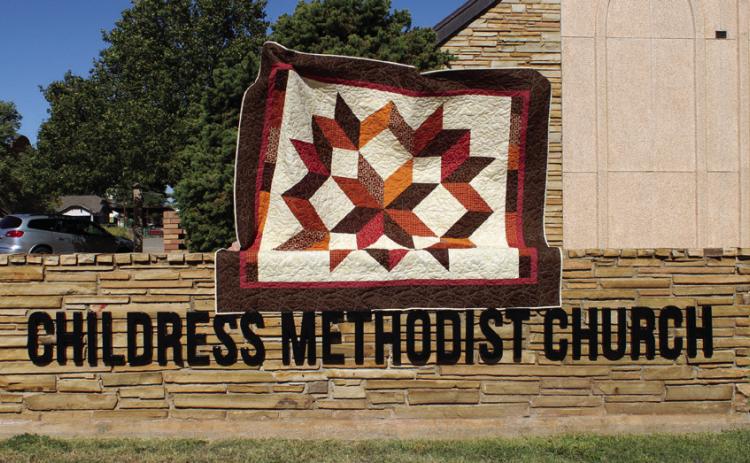 The Childress Methodist Joyful Quilters’ 2023 quilt, which will be raffled at the Annual Bazaar and Food Fest Saturday, Nov. 18 at Childress Methodist Church. The Red River Sun/Elizabeth Tanner