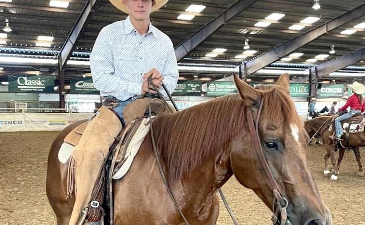 Childress’ Riggin Brents receives All-round Stock Horse High Point at the recent 54th Annual District 3 4-H Horse Show at the NRS Event Center in Decatur.