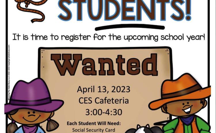 Childress Elementary School will host its annual Kindergarten Round-Up from 3-4 p.m. Thursday, April 13 in the Childress Elementary School Cafeteria. To register, the student’s social security card, birth certificate and immunization record will need to be provided, as well as the parent’s driver license. Students must be five years of age by Sept. 1. Graphic Courtesy of Childress Elementary School