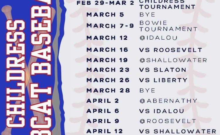 Childress baseball,softball schedules announced